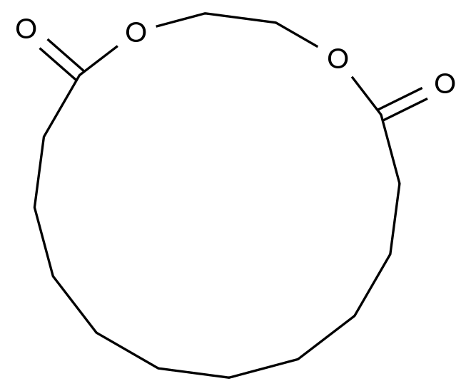 1,4-二氧杂环十六烷-5,16-二酮 1,4-Dioxacyclohexadecane-5,16-dione CAS 54982-83-1 结构式 Chemical Structure