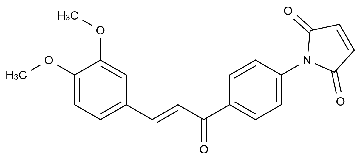  1-{4-[(2E)-3-(3,4-Dimethoxyphenyl)prop-2-enoyl]phenyl}-1H-pyrrole-2,5-dione CAS 949923-55-1 结构式 Chemical Structure