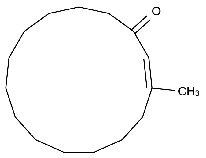  2-Cyclopentadecen-1-one, 3-methyl- CAS 22442-01-9 结构式 Chemical Structure