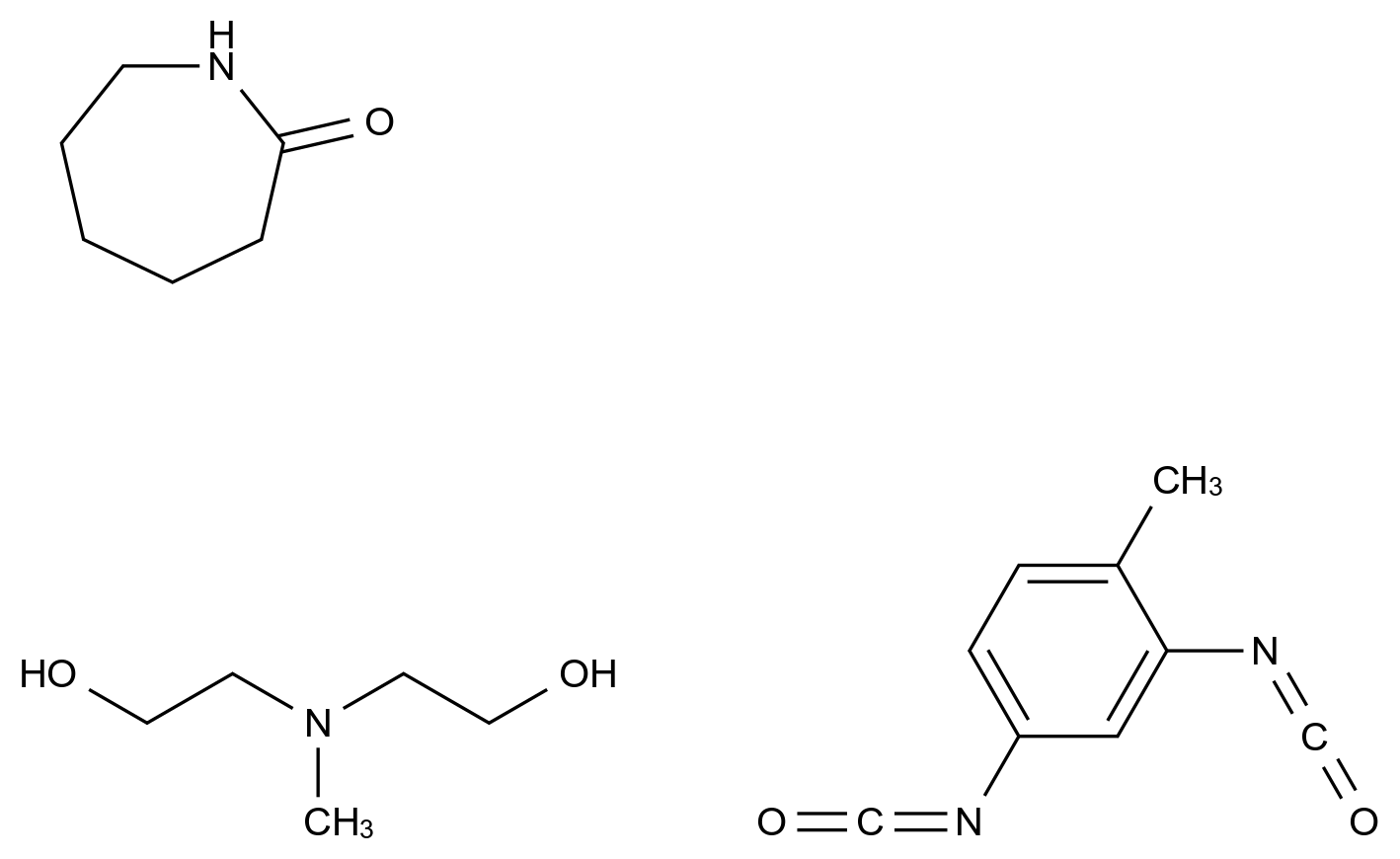 2H-Azepin-2-one, hexahydro-, polymer with 2,4-diisocyanato-1-methylbenzene and 2,2'-(methylimino)bis[ethanol] CAS 72259-86-0 chemical structure