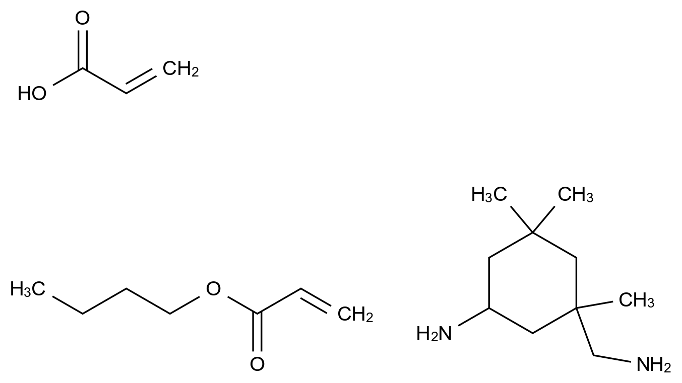 2-Propenoic acid, polymer with 5-amino-1,3,3-trimethylcyclohexanemethanamine and butyl 2-propenoate CAS 72089-02-2 chemical structure
