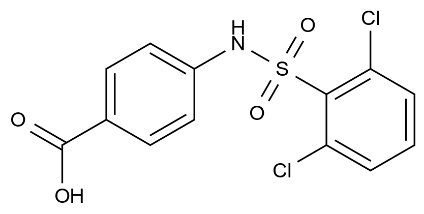  4-((2,6-Dichlorophenyl)sulfonamido)benzoic acid CAS 613658-26-7 结构式 Chemical Structure