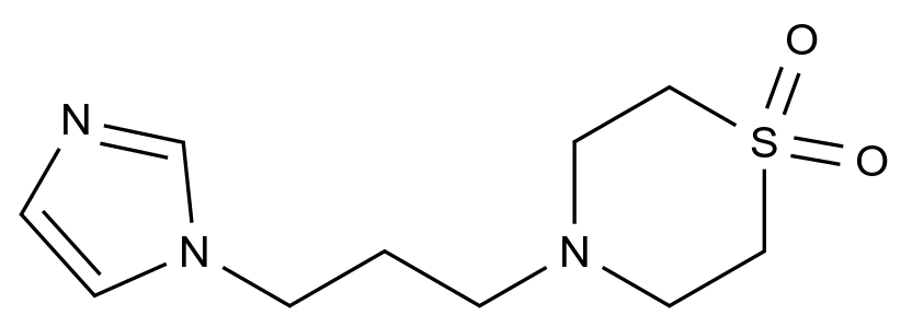 4-(3-(1H-Imidazol-1-yl)propyl)thiomorpholine 1,1-dioxide CAS 477858-48-3 chemical structure