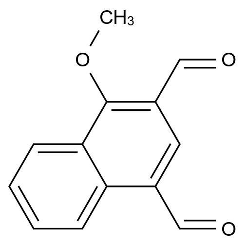  4-Methoxynaphthalene-1,3-dicarbaldehyde CAS 668465-58-5 结构式 Chemical Structure