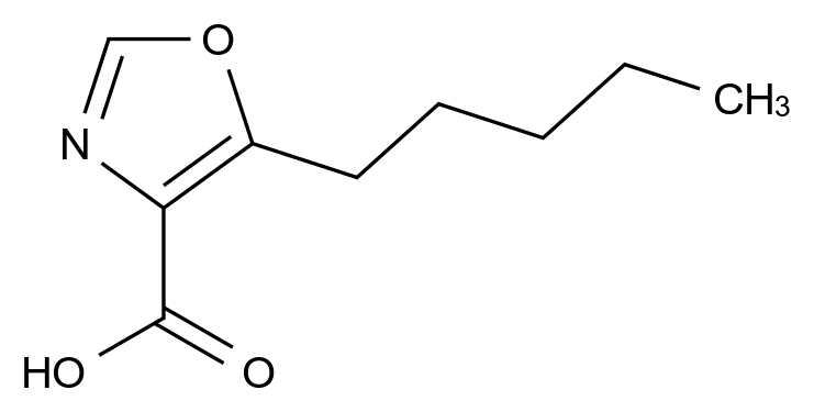  5-Pentyloxazole-4-carboxylic acid CAS 89007-03-4 结构式 Chemical Structure