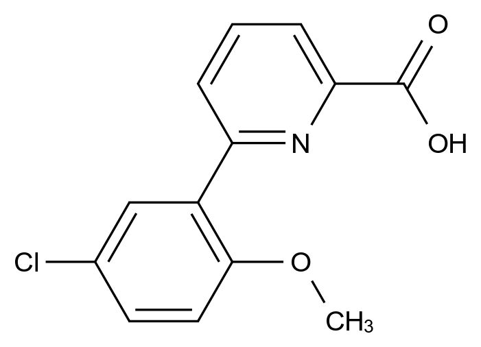  6-(5-Chloro-2-methoxyphenyl)picolinic acid CAS 376592-08-4 结构式 Chemical Structure