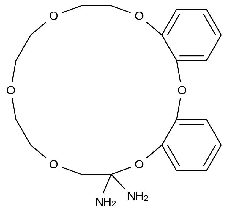  6,7,9,10,17,18,20,21-Octahydrodibenzo[b,k][1,4,7,10,13,16]hexaoxacyclooctadecine-2,13-diamine CAS 31406-52-7 结构式 Chemical Structure