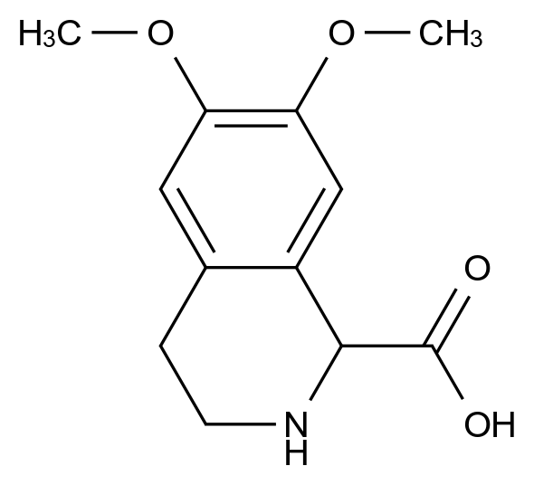  6,7-Dimethoxy-1,2,3,4-tetrahydroisoquinoline-1-carboxylic acid CAS 41143-95-7 结构式 Chemical Structure