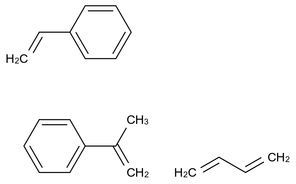  Benzene, (1-methylethenyl)-, polymer with 1,3-butadiene and ethenylbenzene CAS 26376-43-2 结构式 Chemical Structure