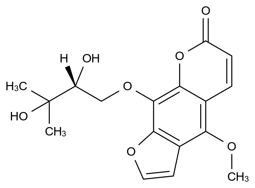 白当归素 Byakangelicin CAS 482-25-7 结构式 Chemical Structure