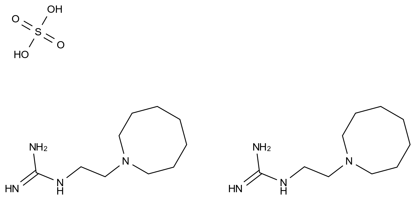  Guanethidine Sulfate CAS 60-02-6 结构式 Chemical Structure