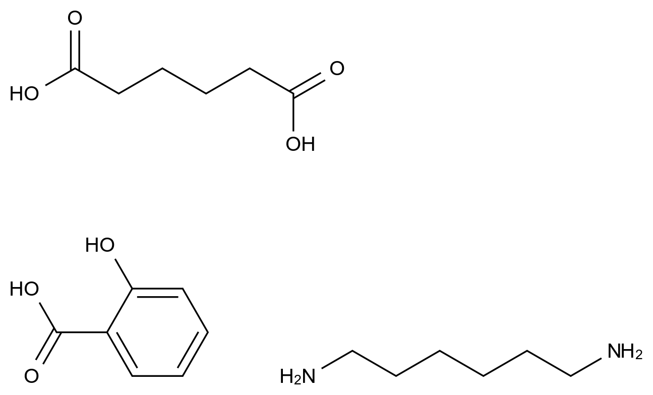  Hexanedioic acid, polymer with 1,6-hexanediamine and 2-hydroxybenzoic acid, depolymd. CAS 68411-87-0 结构式 Chemical Structure