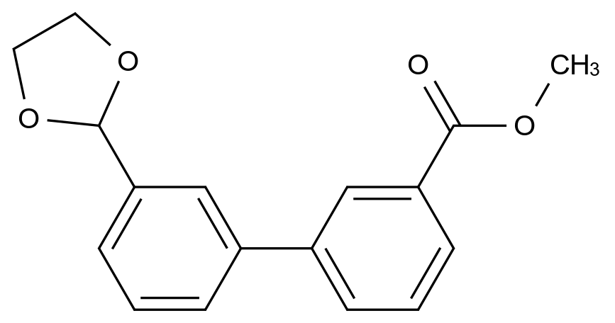  Methyl 3'-(1,3-dioxolan-2-yl)[1,1'-biphenyl]-3-carboxylate CAS 400749-08-8 结构式 Chemical Structure