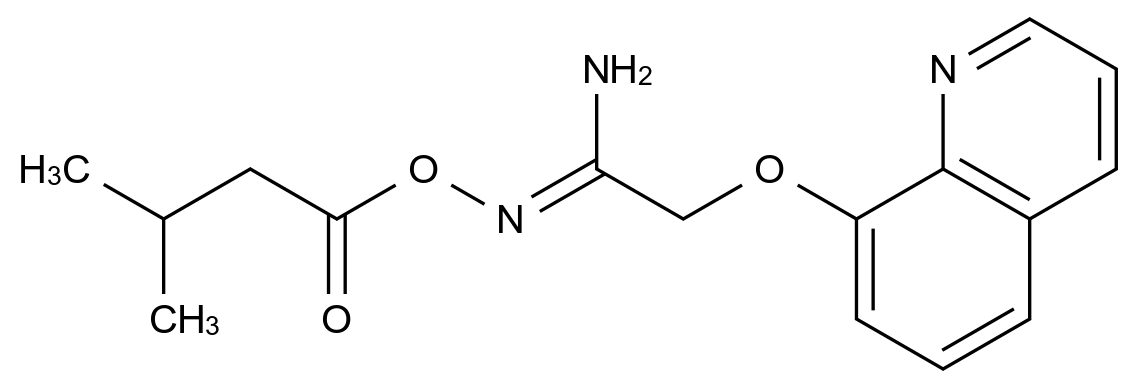 N-((3-Methylbutanoyl)oxy)-2-(quinolin-8-yloxy)acetimidamide CAS 88758-17-2 chemical structure