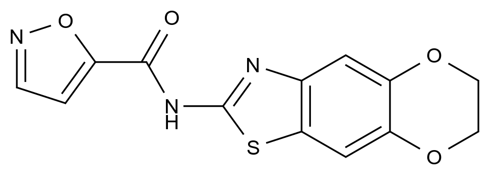  N-(6,7-Dihydro-[1,4]dioxino[2',3':4,5]benzo[1,2-d]thiazol-2-yl)isoxazole-5-carboxamide CAS 941913-89-9 结构式 Chemical Structure