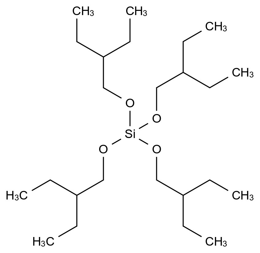 四(2-乙基丁基)硅酸酯 Tetrakis(2-ethylbutoxy)silane CAS 78-13-7 结构式 Chemical Structure