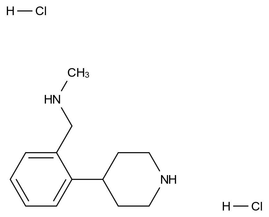  N-methyl-1-(2-(piperidin-4-yl)phenyl)methanamine dihydrochloride CAS 1853217-73-8 结构式 Chemical Structure