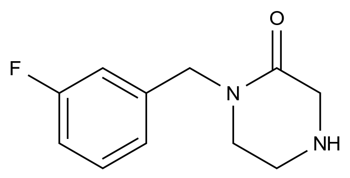  1-(3-Fluorobenzyl)piperazin-2-one CAS 893747-89-2 结构式 Chemical Structure