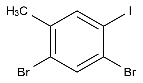 1,5-Dibromo-2-iodo-4-methylbenzene CAS 798552-96-2 结构式 Chemical Structure