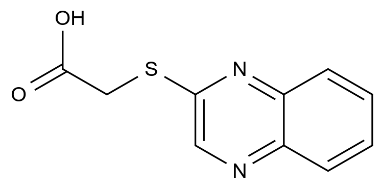 2-(2-喹喔啉基硫基)乙酸 2-(2-Quinoxalinylthio)acetic Acid CAS 69001-90-7 结构式 Chemical Structure