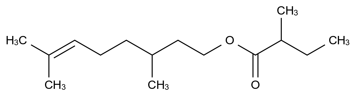  2,3,7-Trimethyloct-6-en-1-yl butyrate CAS 85409-36-5 结构式 Chemical Structure