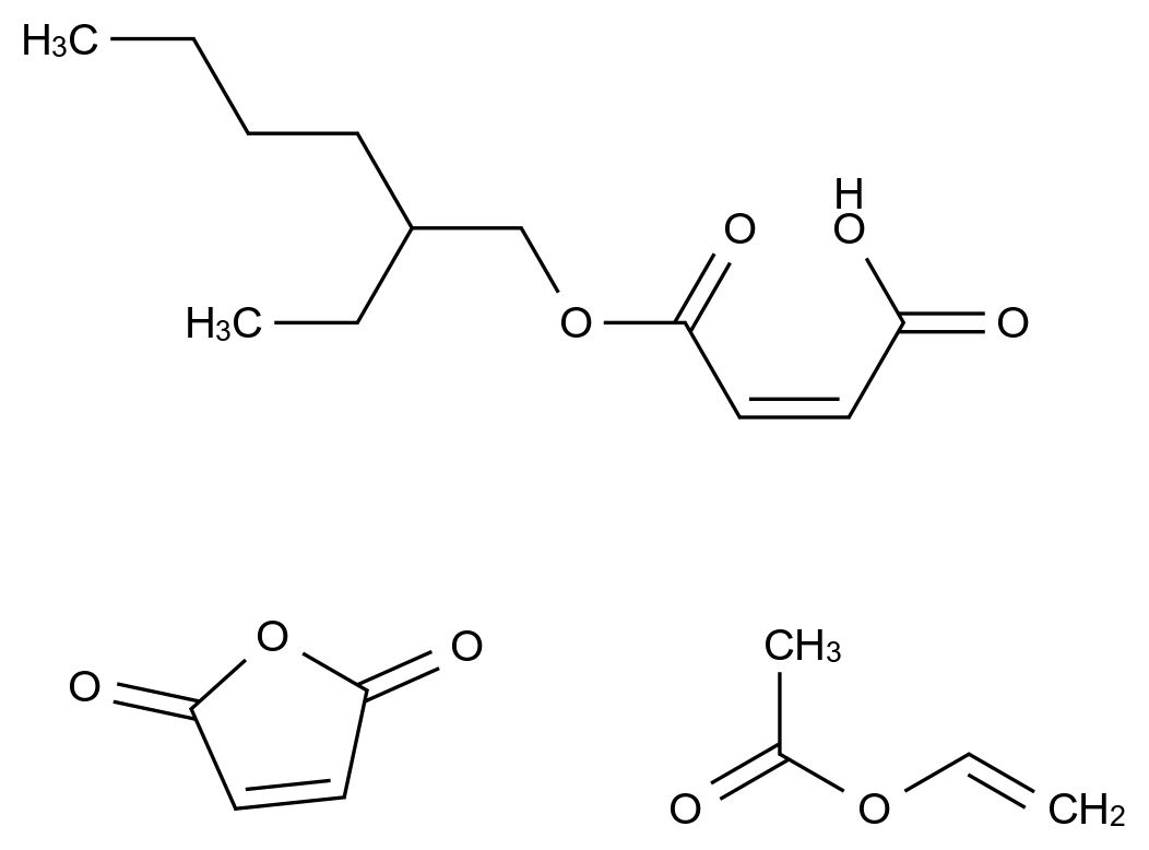  2-Butenedioic acid (2Z)-, 1-(2-ethylhexyl) ester, polymer with ethenyl acetate and 2,5-furandione CAS 63528-94-9 结构式 Chemical Structure