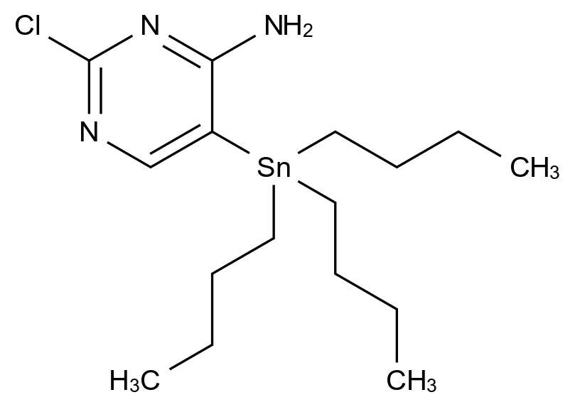  2-Chloro-5-(tributylstannyl)pyrimidin-4-amine CAS 597551-57-0 结构式 Chemical Structure