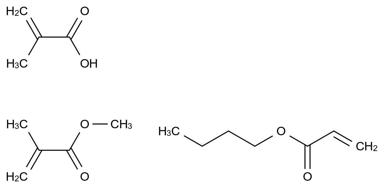  2-Propenoic acid, 2-methyl-, polymer with butyl 2-propenoate and methyl 2-methyl-2-propenoate CAS 25035-69-2 结构式 Chemical Structure