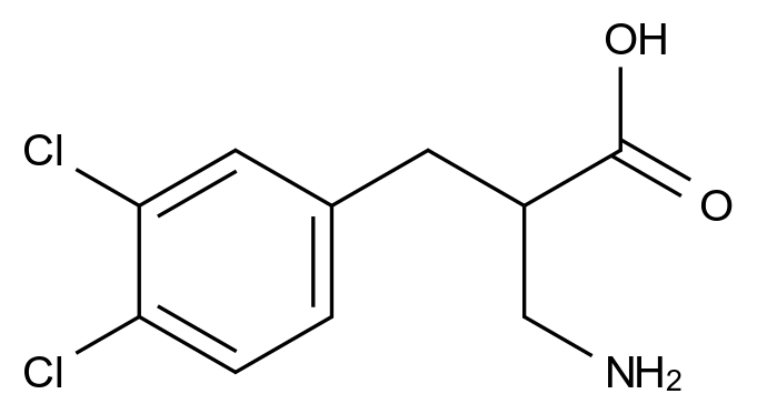 2-(3,4-二氯苄基)-3-氨基丙酸 3-Amino-2-(3,4-dichlorobenzyl)propanoic Acid CAS 682803-15-2 结构式 Chemical Structure