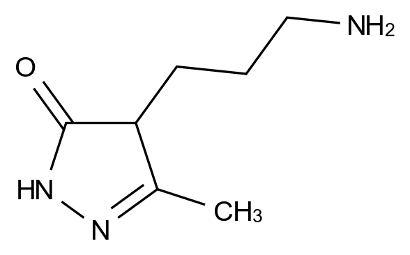  4-(3-Aminopropyl)-3-methyl-1H-pyrazol-5(4H)-one CAS 937674-92-5 结构式 Chemical Structure