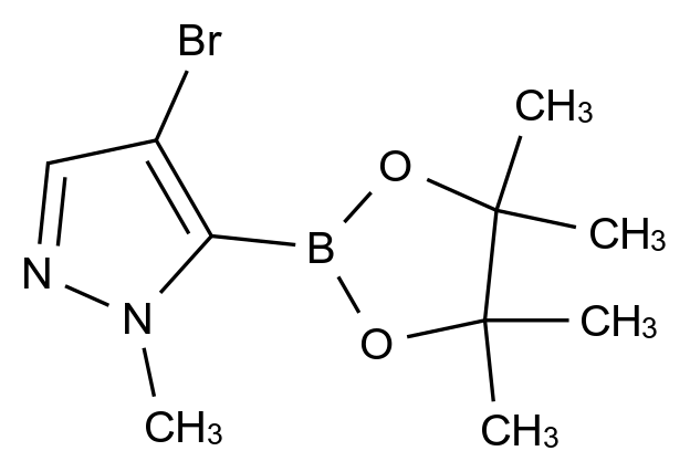 4-溴-1-甲基-1H-吡唑-5-硼酸频哪醇酯 4-Bromo-1-methyl-1H-pyrazole-5-boronic Acid Pinacol Ester CAS 942070-88-4 结构式 Chemical Structure