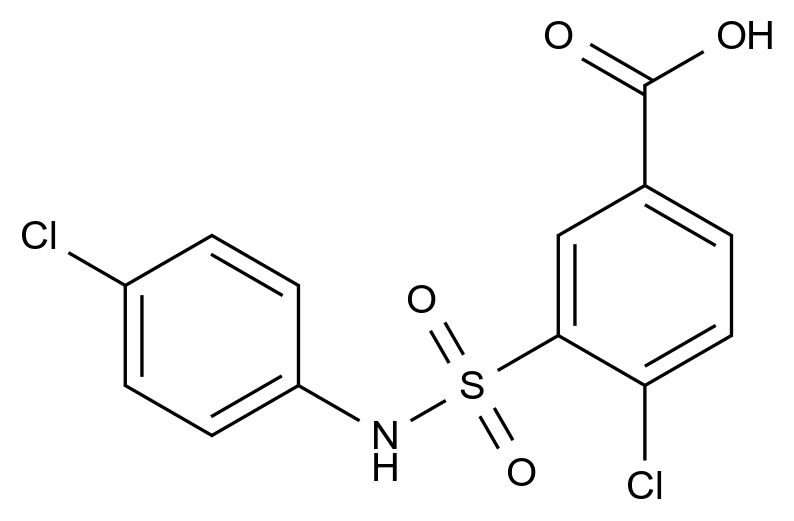 CAS No.:325724-62-7,4-Chloro-3-[(4-chlorophenyl)sulfamoyl]benzoic acid