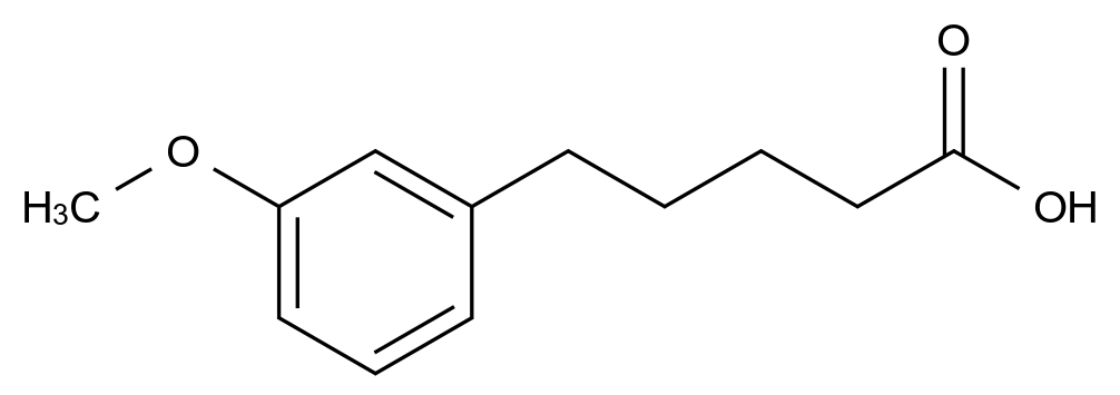  5-(3-Methoxyphenyl)pentanoic acid CAS 6500-64-7 结构式 Chemical Structure