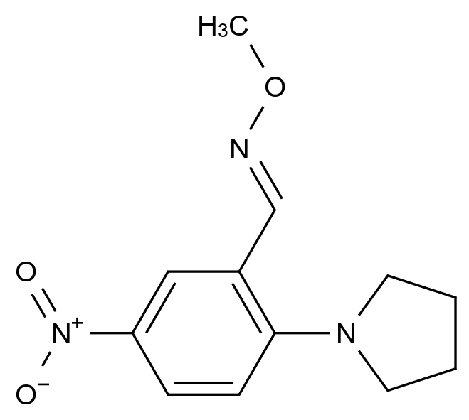  5-Nitro-2-(1-pyrrolidinyl)benzenecarbaldehyde O-methyloxime CAS 383147-35-1 结构式 Chemical Structure
