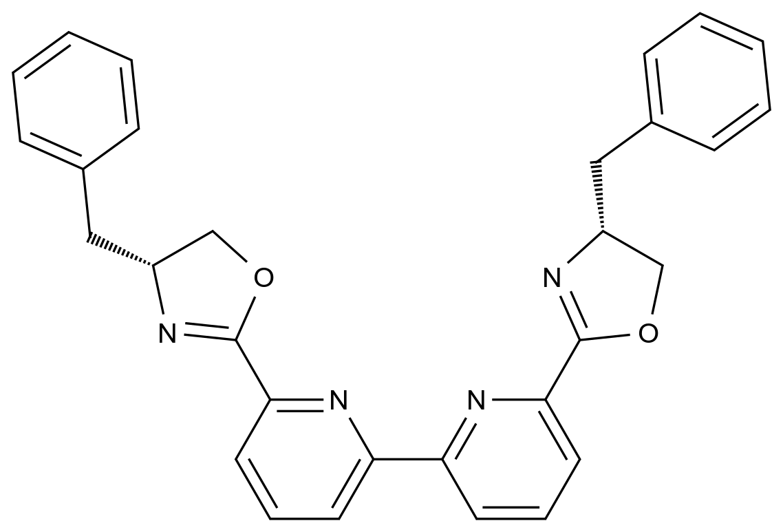  6,6'-Bis[(4R)-4,5-dihydro-4-(phenylmethyl)-2-oxazolyl]-2,2'-bipyridine CAS 2757082-74-7 结构式 Chemical Structure