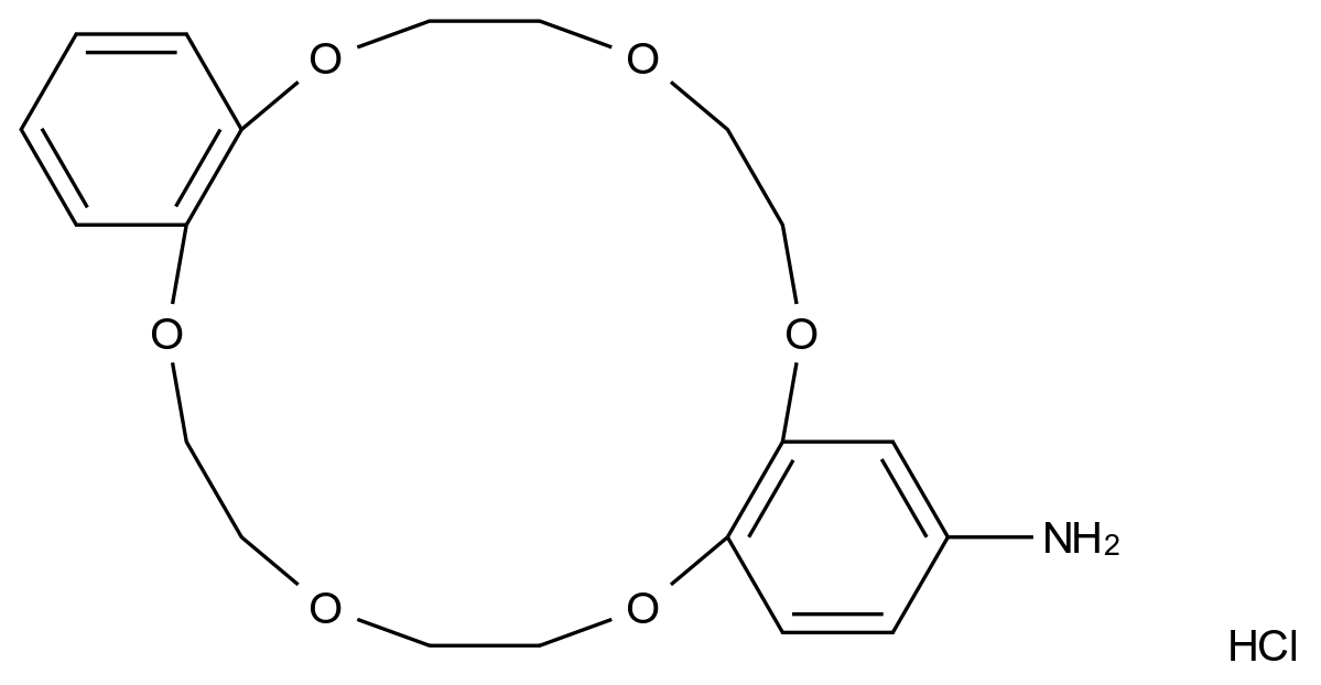  6,7,9,10,17,18,20,21-Octahydrodibenzo[b,k][1,4,7,10,13,16]hexaoxacyclooctadecin-2-amine hydrochloride CAS 205873-22-9 结构式 Chemical Structure