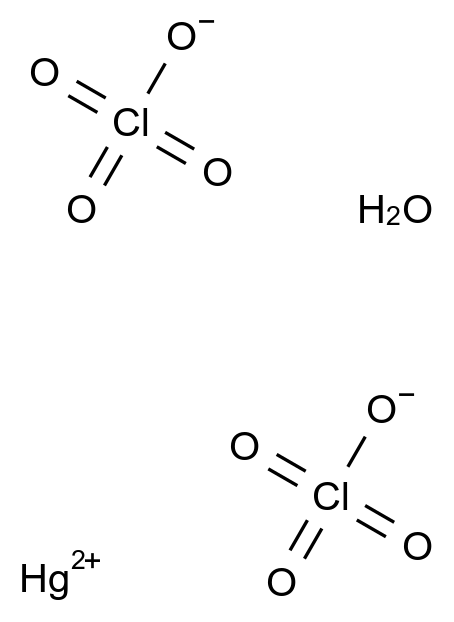 高氯酸汞(II)水合物 Mercury(II) perchlorate hydrate CAS 304656-34-6 结构式 Chemical Structure