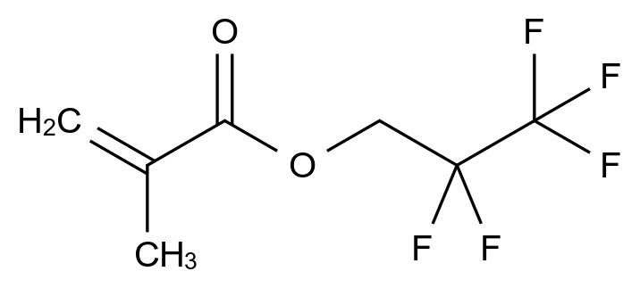 2,2,3,3,3-五氟丙基甲基丙烯酸盐 2,2,3,3,3-Pentafluoropropyl methacrylate with stabilizer
1h,1h-pentafluoropropyl methacrylate
1h,1h-pentafluoro-n-propyl methacrylate
2,2,3,3,3-pentafluoro-n-propyl methacrylate
45115-53-5 CAS 45115-53-5 结构式 Chemical Structure