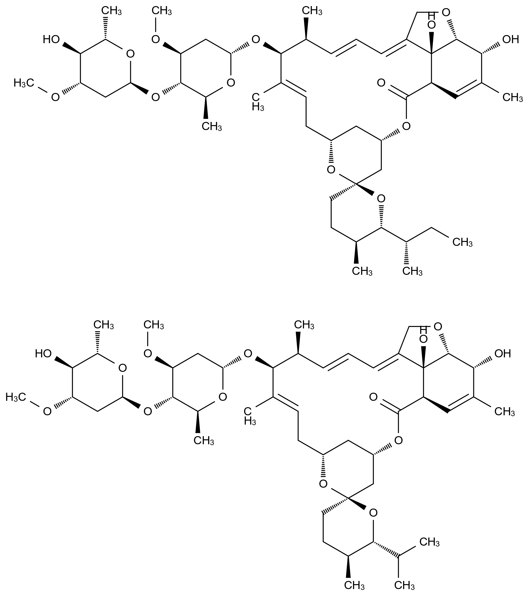 伊维菌素 Ivermectine CAS 70288-86-7 结构式 Chemical Structure