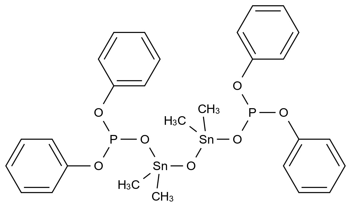  Tetraphenyl (1,1,3,3-tetramethyldistannoxane-1,3-diyl) bis(phosphite) CAS 62060-40-6 结构式 Chemical Structure