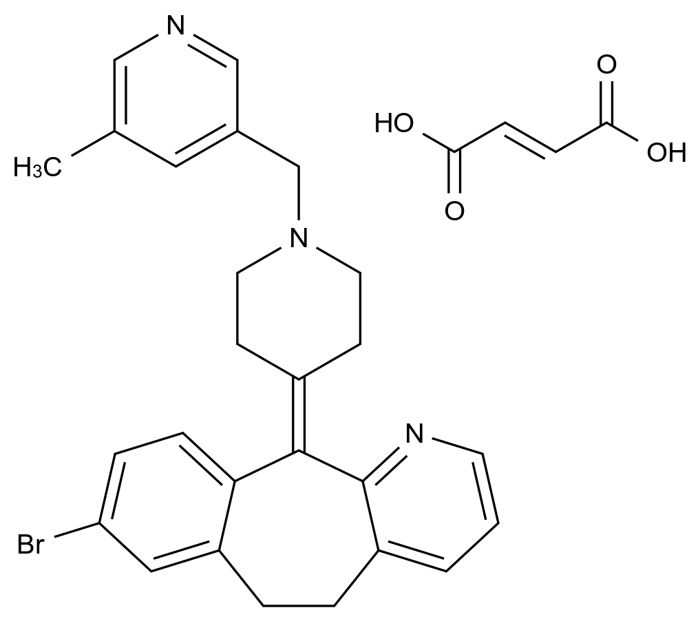 CAS No.:1332619-71-2(free base),溴代卢帕他定 富马酸盐