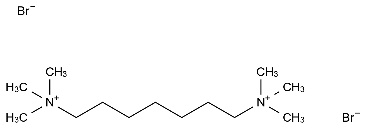 56971-24-5
Bis-1,7-(trimethylammonium)hepyl Dibromide
Heptamethonium Bromide
Heptamethylenebis[trimethyl-ammonium Bromide
Heptamethylenebis[trimethylammonium Bromide]
N1,N1,N1,N7,N7,N7-Hexamethyl-1,7-heptanediaminium Bromide CAS 56971-24-5 chemical structure