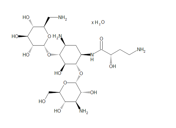 阿米卡星水合物 Amikacin hydrate CAS 1257517-67-1 结构式 Chemical Structure