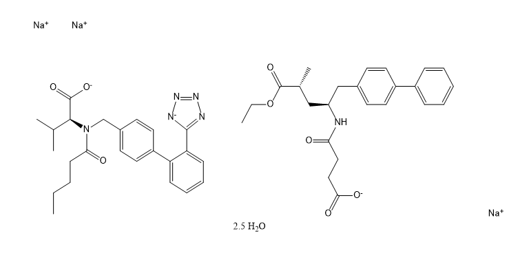 沙库比曲-缬沙坦三钠盐 2.5水合物 Sacubitril-Valsartan Trisodium Salt 2.5hydrate CAS 936623-90-4 结构式 Chemical Structure