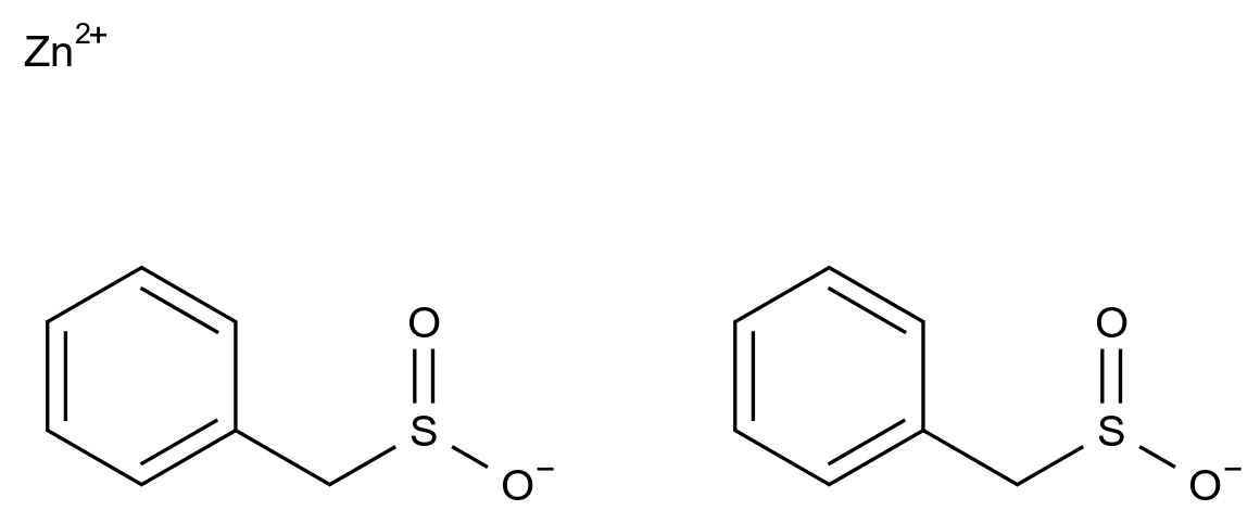  Zinc(II) phenylmethanesulfinate CAS 21799-75-7 结构式 Chemical Structure