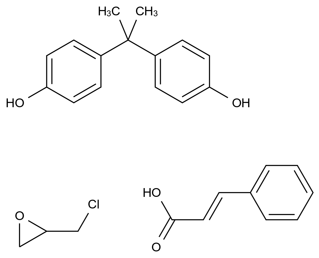  Phenol, 4,4'-(1-methylethylidene)bis-, polymer with 2-(chloromethyl)oxirane, 3-phenyl-2-propenoate CAS 63346-21-4 结构式 Chemical Structure