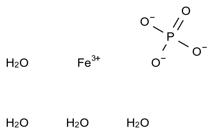 磷酸铁(III) 四水合物 31096-47-6
Ferric phosphate tetrahydrate
Iron(III) phosphate tetrahydrate CAS 31096-47-6 结构式 Chemical Structure