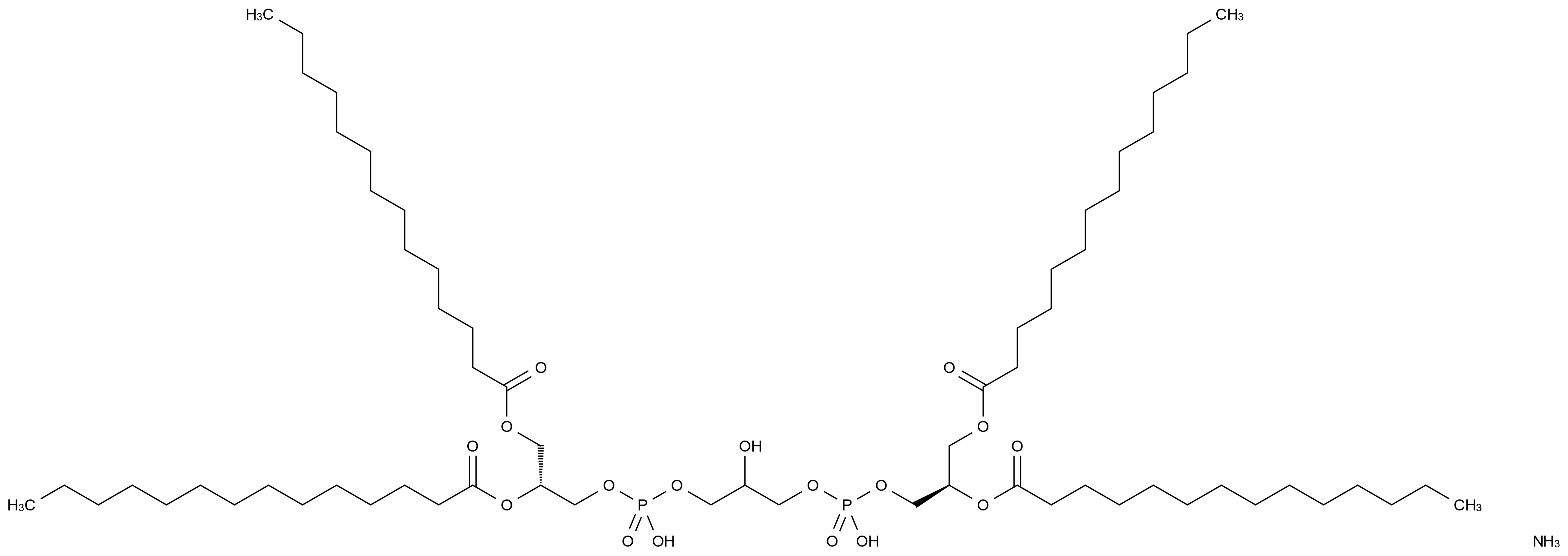 Tetradecanoic acid, 1,1′,1′′,1′′′-[(2R,14R)-5,8,11-trihydroxy-5,11-dioxido-4,6,10,12-tetraoxa-5,11-diphosphapentadecane-1,2,14,15-tetrayl] ester, ammonium salt (1:2) CAS 63988-20-5 结构式 Chemical Structure