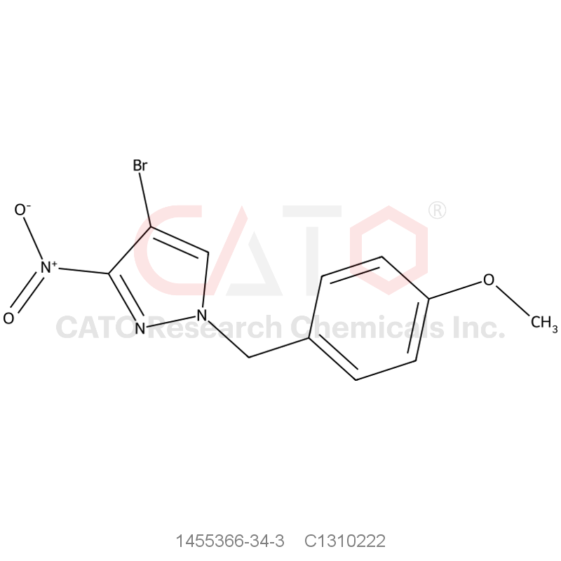 CAS No.:1455366-34-3,4-Bromo-1-(4-methoxybenzyl)-3-nitro-1H-pyrazole