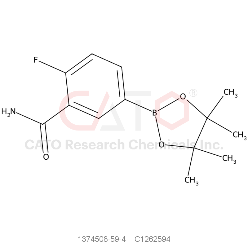 CAS No.:1374508-59-4,3-Carbamoyl-4-fluorobenzeneboronic acid pinacol ester, 97%